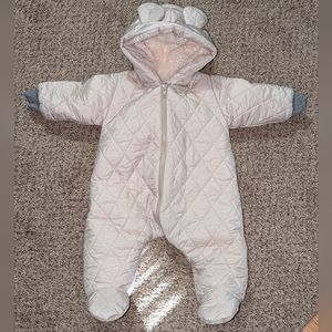 NWT 6M Petit-indi fleece lined quilted Hooded snowsuit